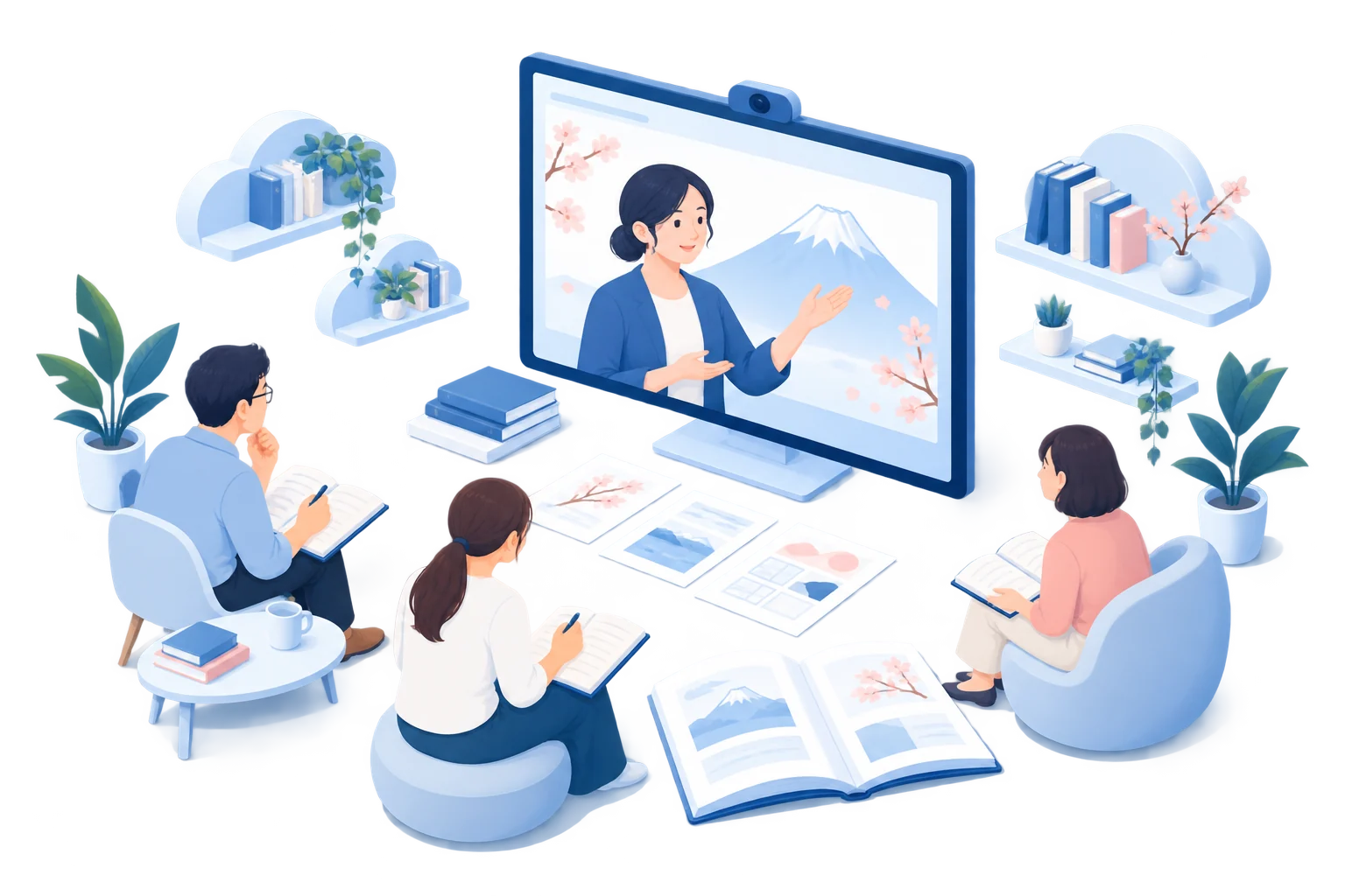 先生の学びを表すイラスト